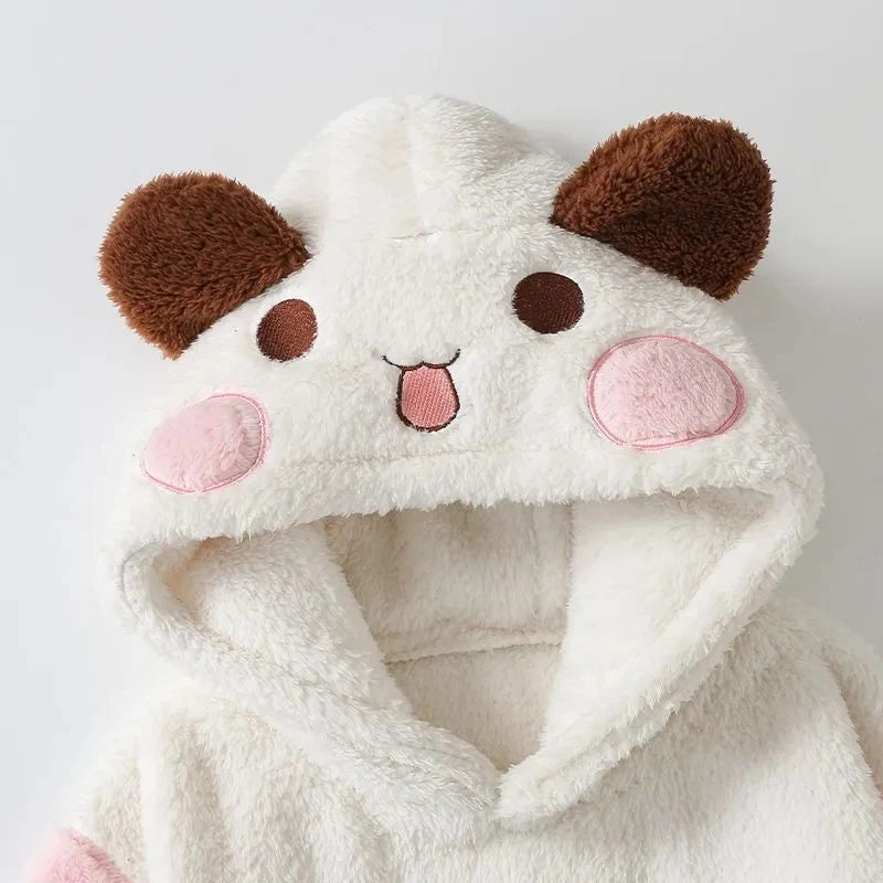 Panda Bubu & Dudu Coral Fleece Pajamas – Unisex Couple Set Cartoon Pajama Set HIP