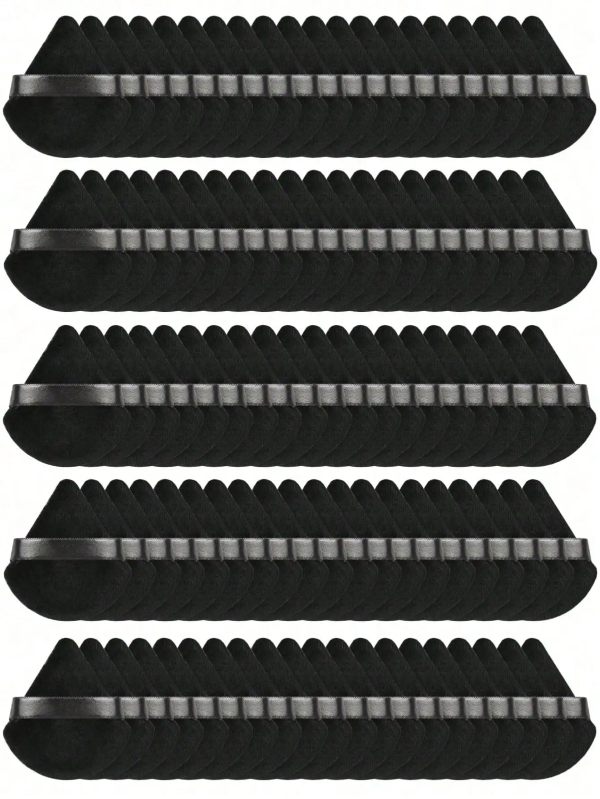 100-Pack Black Triangle Powder Puffs – Soft Makeup Tool Powder Puff Set HIP black