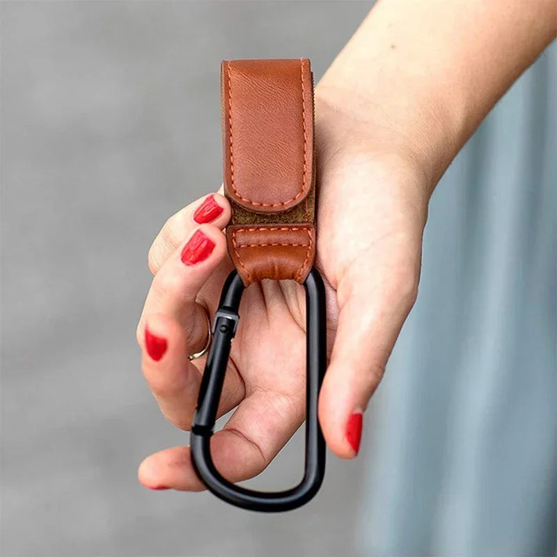360° Rotatable Stroller Hook – PU Leather Pram Organizer Stroller Hook HIP