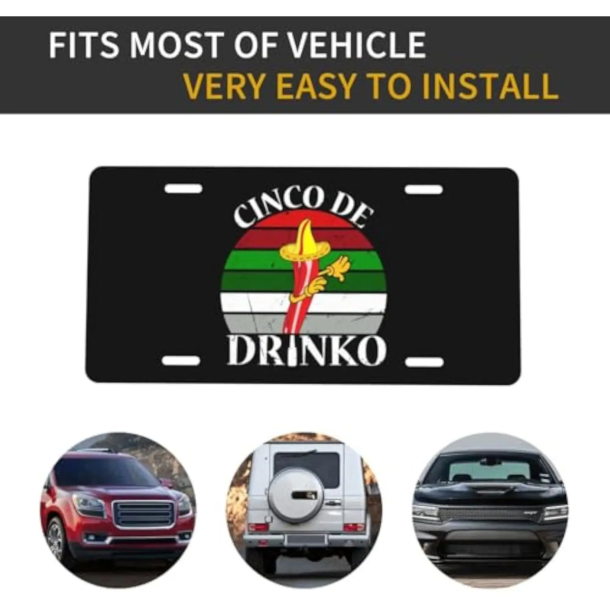 Chili Pepper Novelty Aluminum Decorative Front License Plate Novelty License Plate HIP