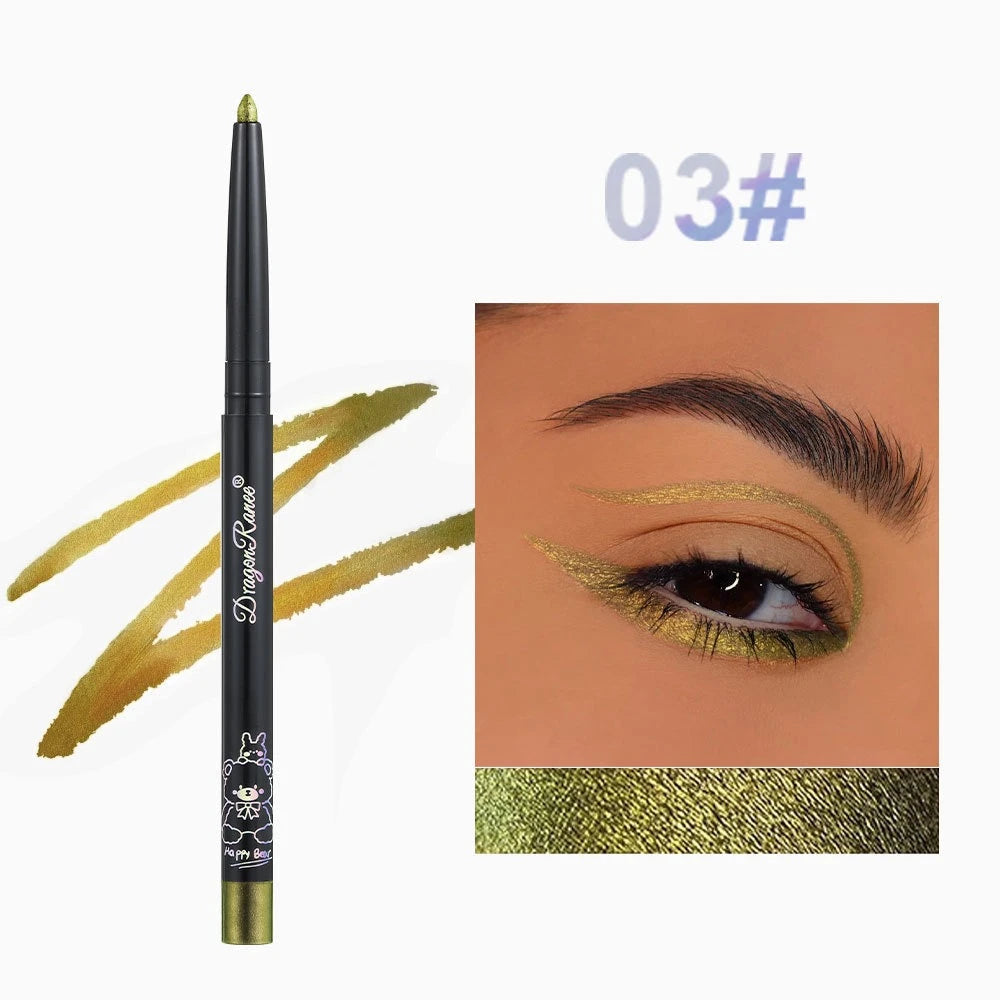 Pearlescent Aurora Eyeliner Pencil Waterproof Blue Purple Diamond Glitter Eye Shadow Metallic Chrome Lying Silkworm Eyes Makeup HIP 03