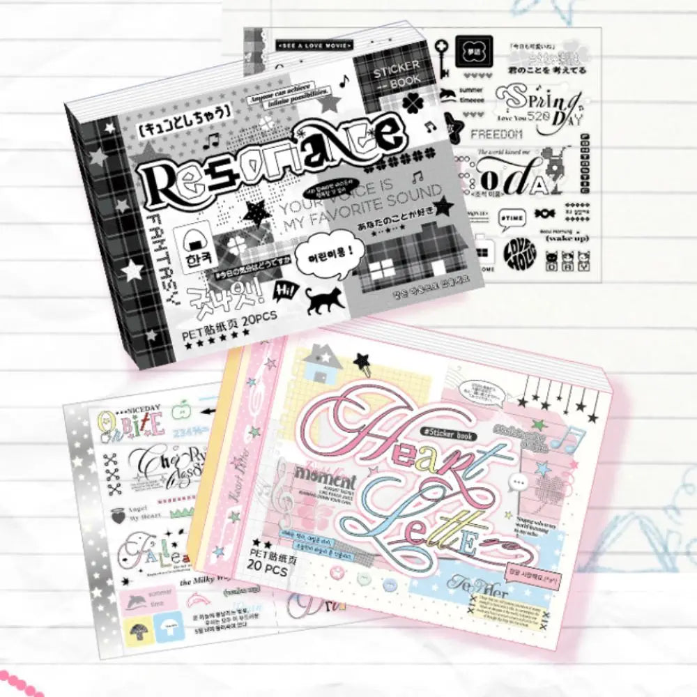 Y2K Sticker Book – 20 Pages Cute Cartoon Scrapbooking Stickers Decorative Sticker Book HIP