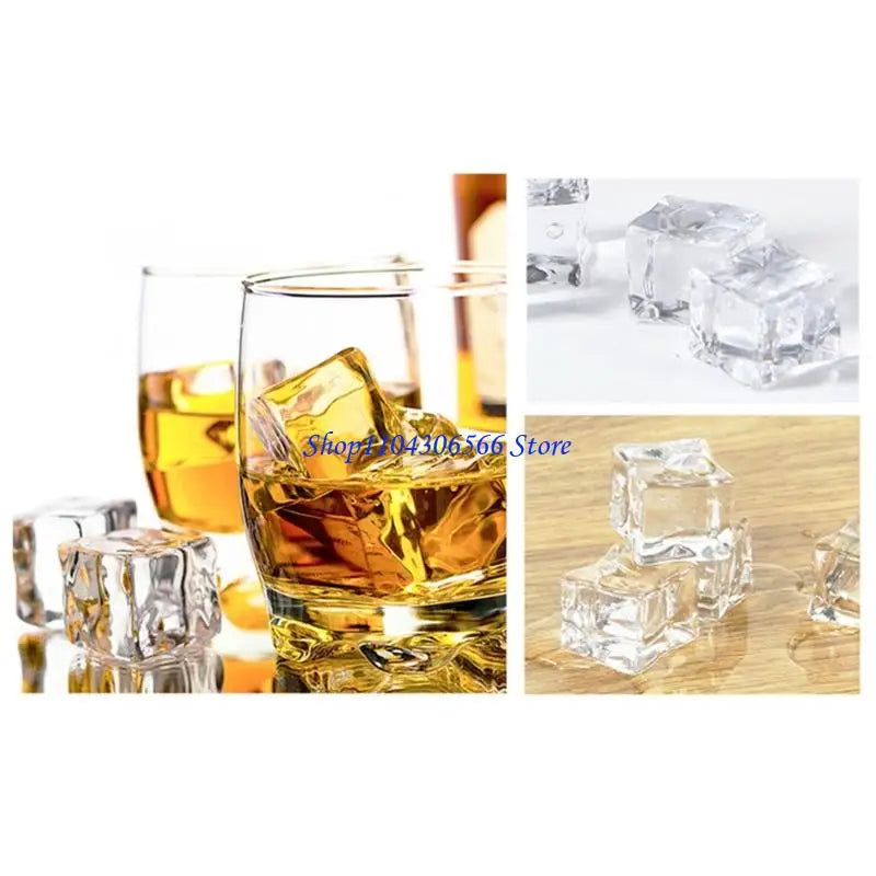 Acrylic Fake Ice Cubes – Realistic Photo Props for Content Photography Props HIP