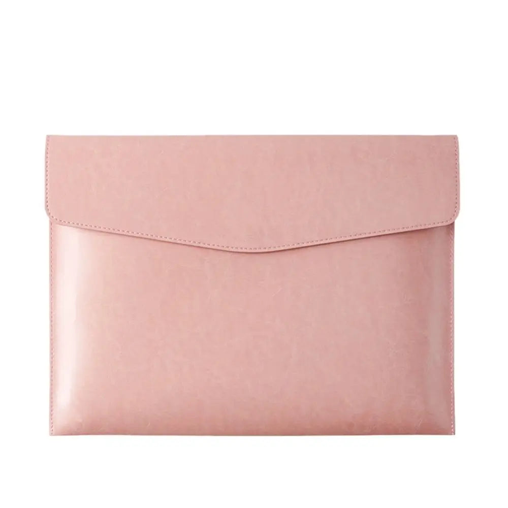 PU Leather File Folder – A4 Document Organiser & Briefcase Leather File Folder HIP pink-A4