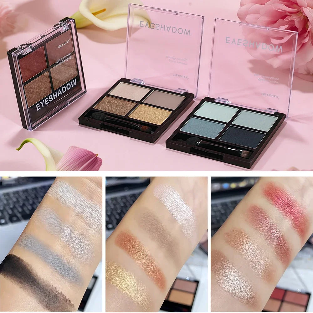 Fit Colors 4-Shade Earth Tone Eyeshadow Palette | Matte & Shimmer Eyeshadow Palette HIP
