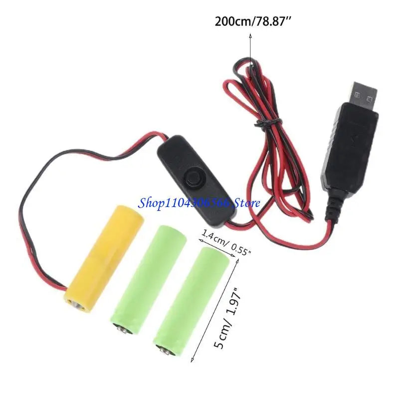 USB Dummy Battery Eliminator Cable – 4.5V AA Replacement Battery Eliminator Cable HIP