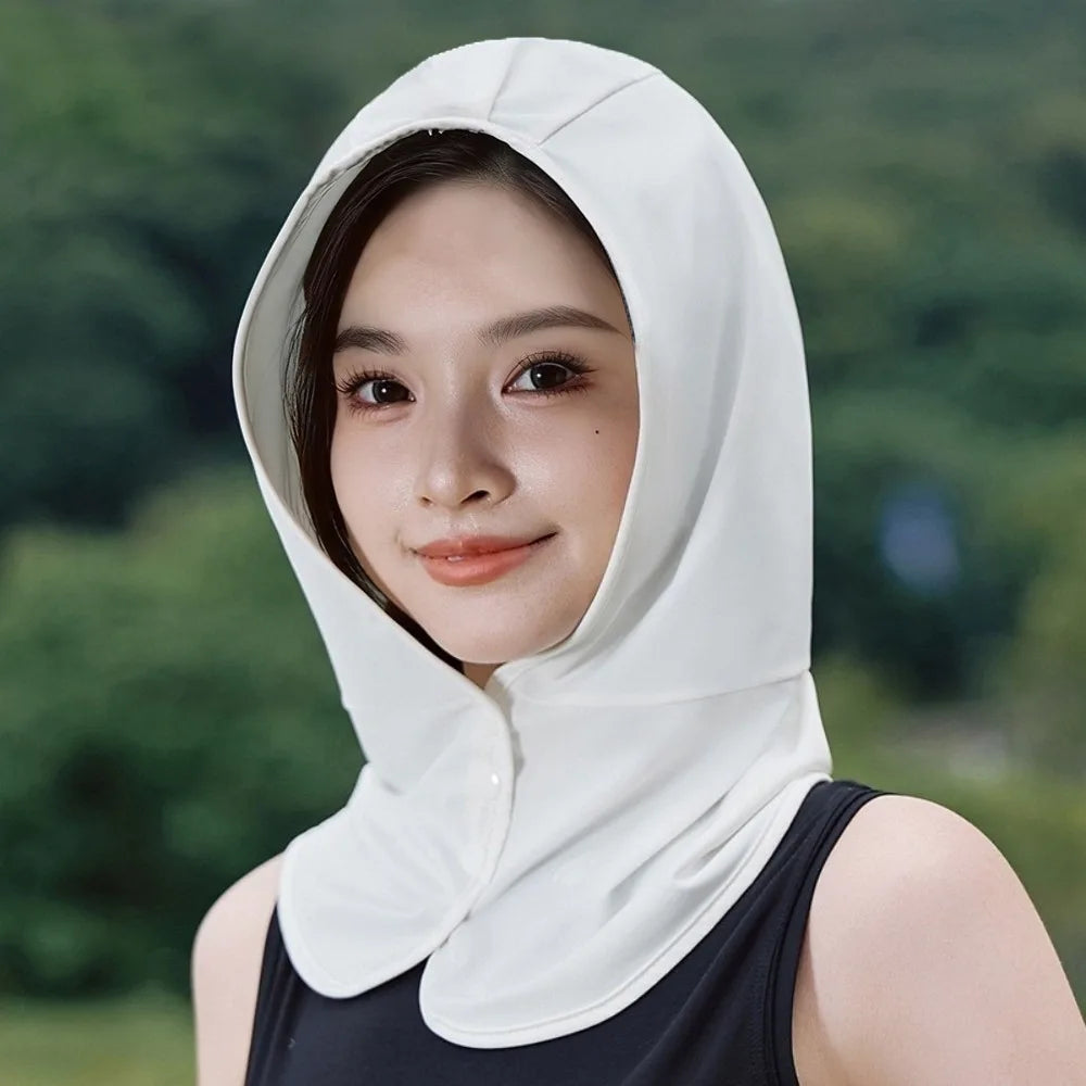 Ice Silk UV Face Mask & Neck Cover – Breathable Sun Protection UV Neck Face Cover HIP White