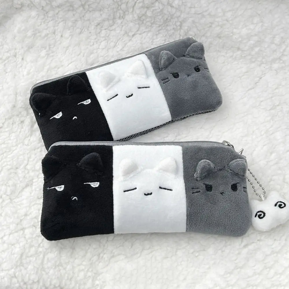 Black White Grey Kitten Pencil Case – Large Capacity Pouch Pencil Case HIP