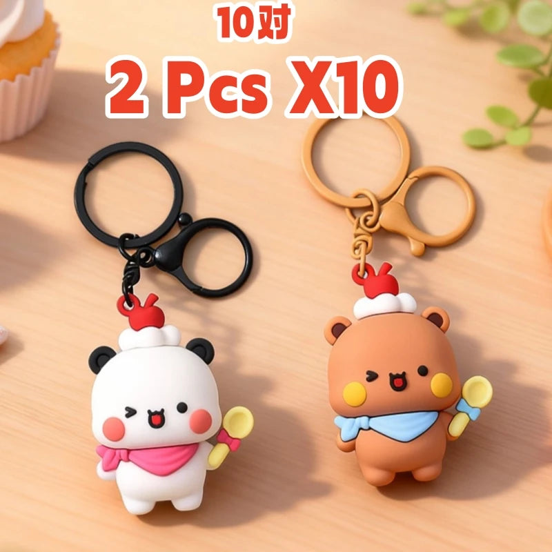 Bubu & Dudu Panda Cartoon Keychain – Couple Gift Pendant Anime Keychain Pendant HIP 2 Pcs X10