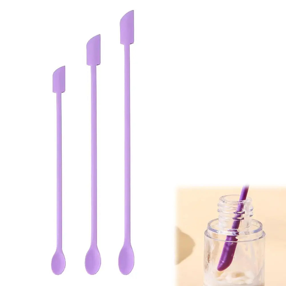 Cosmetic Bottle Silicone Mini Scraper Three Piece Set Baking Double End Two In One Spatula Jam Bottle Scraper Spoon Set HIP 3pcs per set