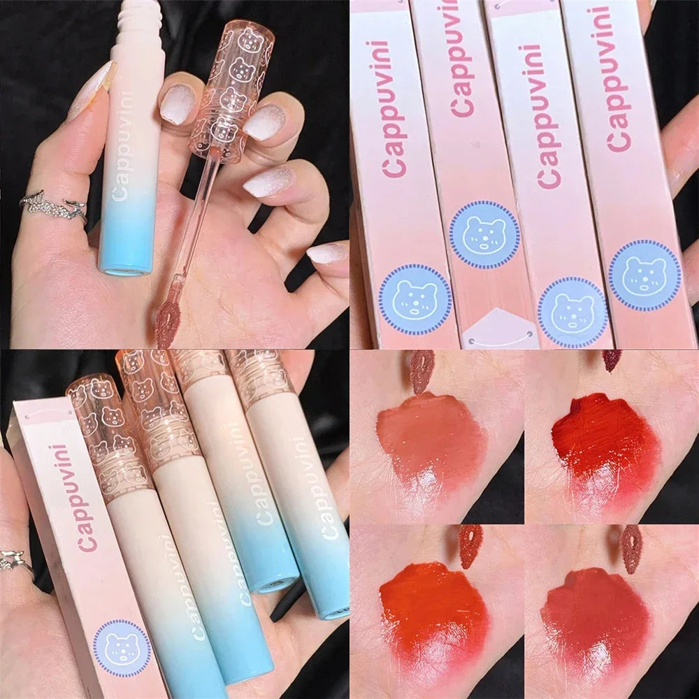 Water Mirror Lip Glaze Lipstick Non-stick Cup Lasting Moisturizing Lipgloss Colorful Women Lip Oil Silky Lip Tint Makeup Tool HIP