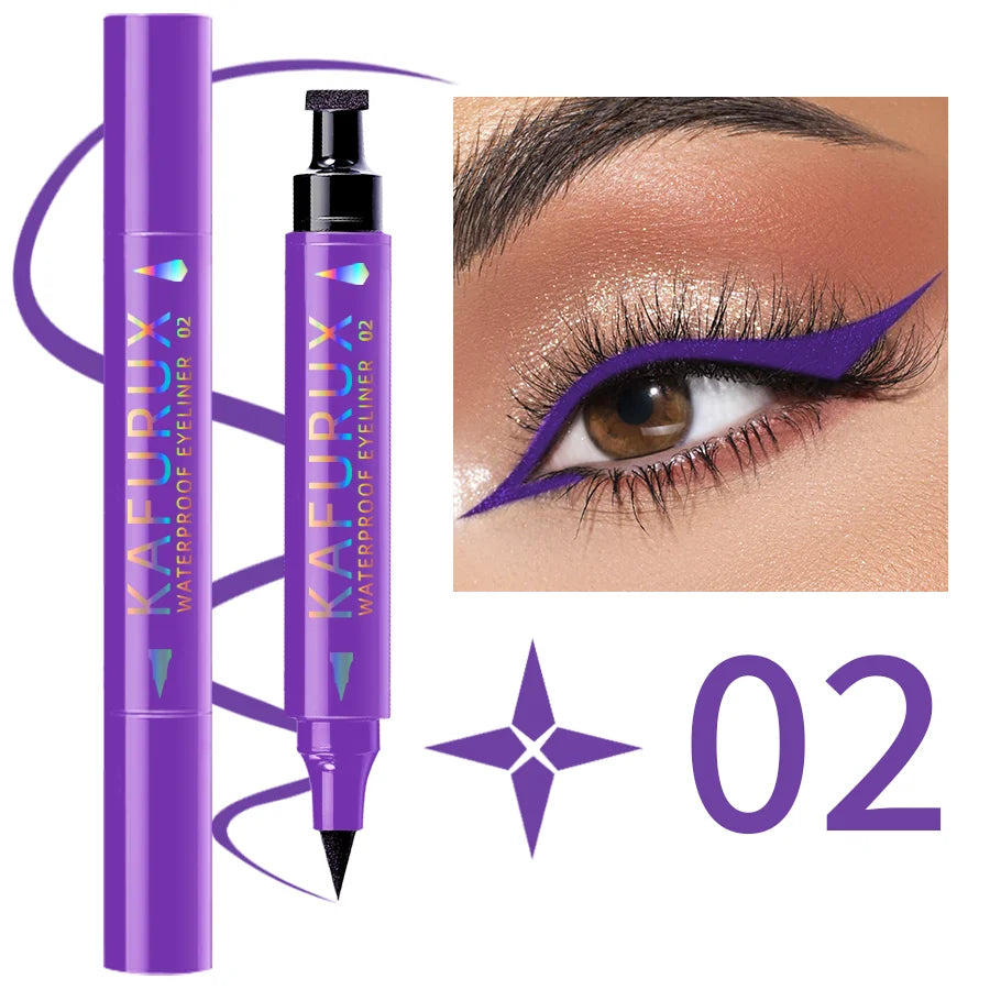 KAFURUX Star Stamp Eyeliner Pen – Waterproof, 3 Colors Stamp Eyeliner Pen HIP 02