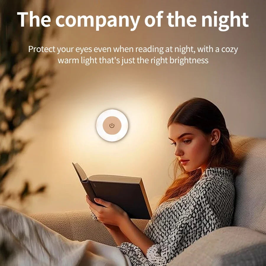 Rechargeable Touch Dimming LED Night Light Wireless Wall Lamp Reading Book Light Dimmable For Bedroom Cabinet Kitchen Wardrobe HIP