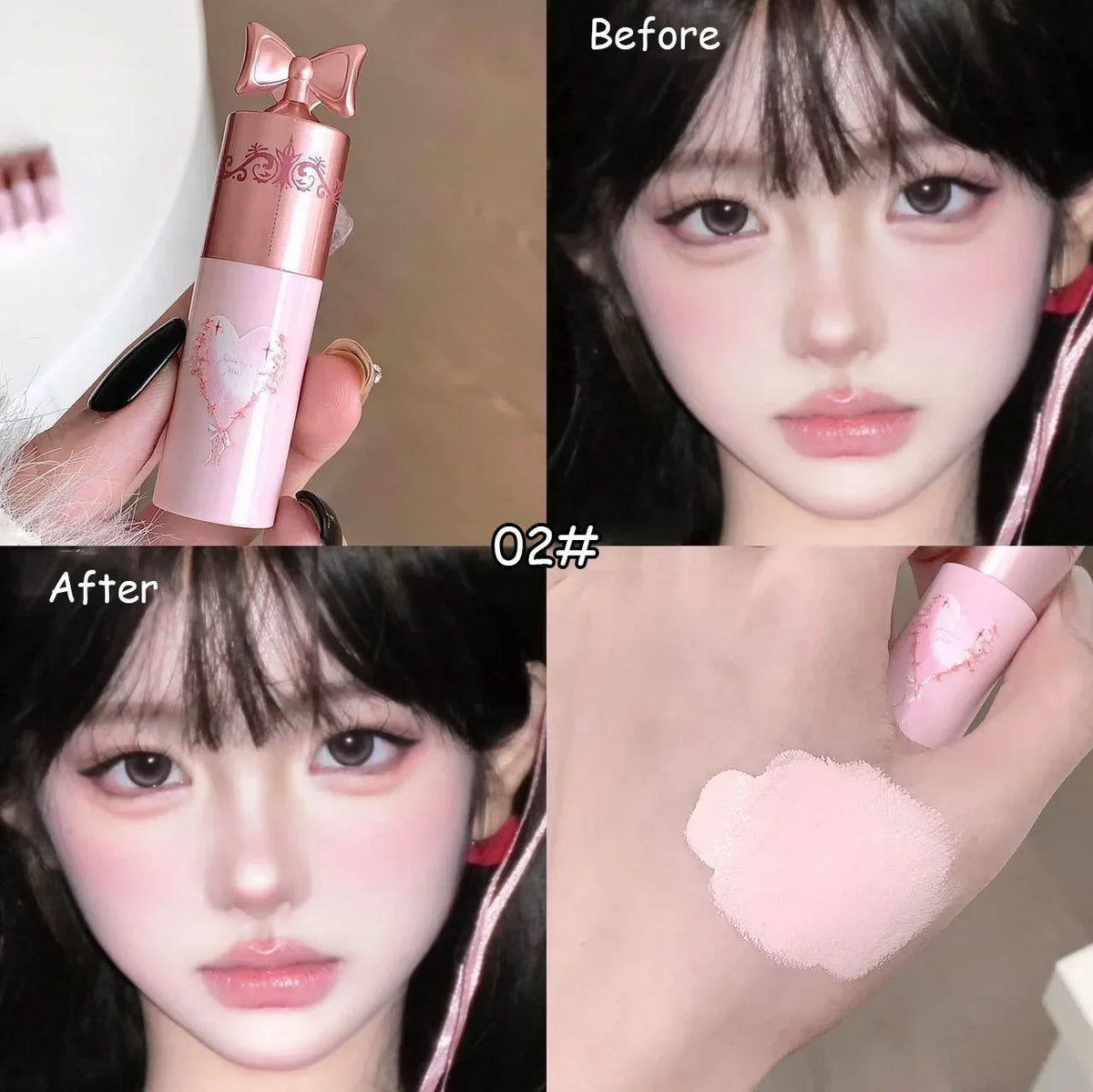 White Pink Liquid Brightening Concealer Matte Face Highlight Stick Cover Acne Spot Dark Circles Moisturizing Concealer Makeup HIP 02