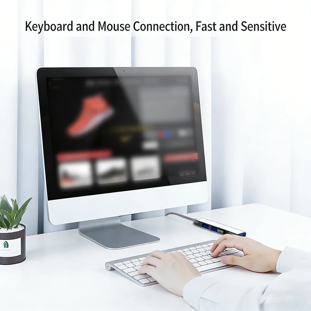KEBIDUMEI 4-Port USB 3.0 Hub 5Gbps OTG Splitter Adapter USB Hub Splitter HIP