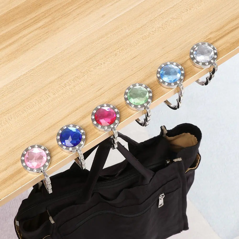 Foldable Diamond Table Handbag Hook – Portable Purse Hanger Foldable Bag Hook HIP