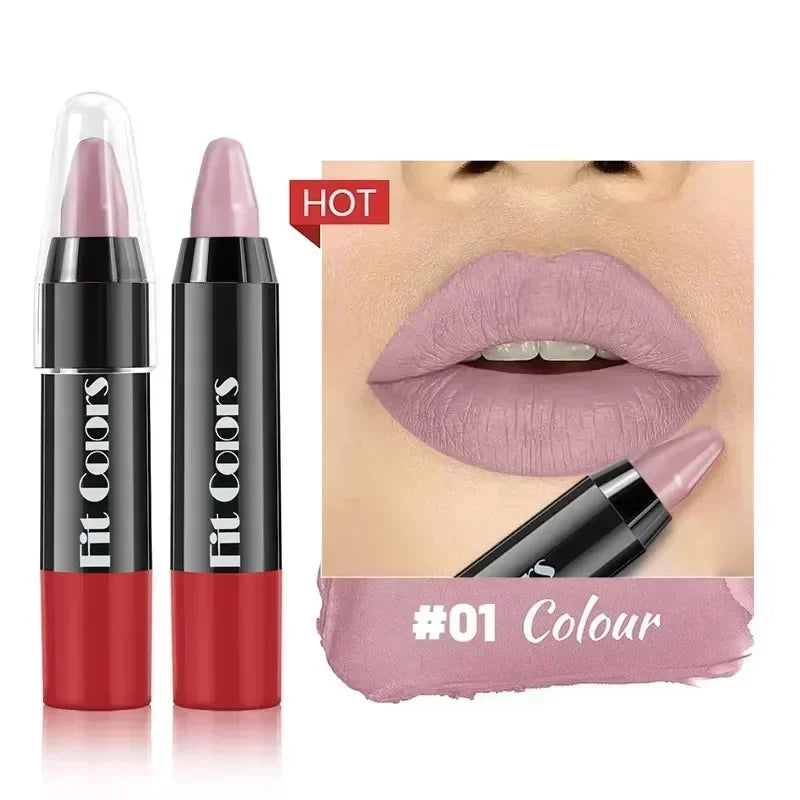 Mirror Moisturizing Crayon Lip Gloss Stick Lasting Waterproof Matte Lipstick Non Stick Cup Jelly Tint Lip Balm Liner Pen Makeup HIP 01 Matte