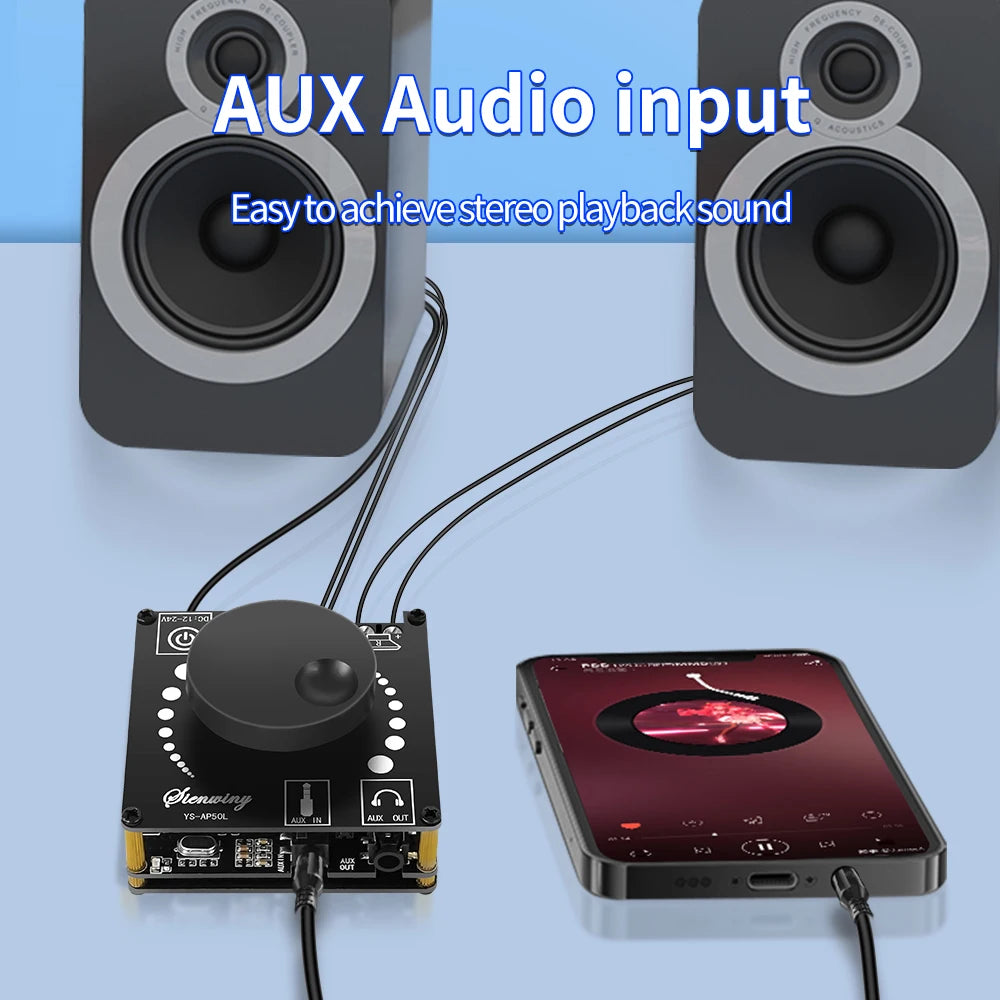 50W+50W Bluetooth 5.1 Digital Stereo Amplifier Board YS-AP50L Digital Amplifier Board HIP