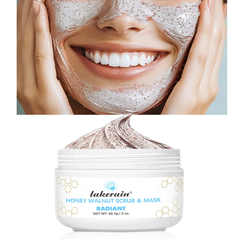 Facial Scrub & Face Exfoliator Mask Skin CareMoisturizing brightening Nourishing Cleansing Honey Walnut Facial Exfoliants Mask HIP 1pc
