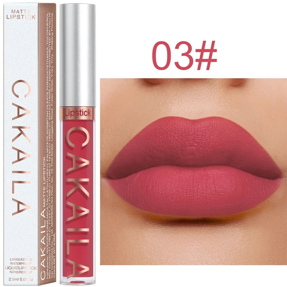 Matte Velvet Lip Glaze Waterproof Long Lasting Not EasyTo Fade Lip Gloss Silky Smooth Lipstick Makeup Sexy Women Lip Balm Gift HIP 03