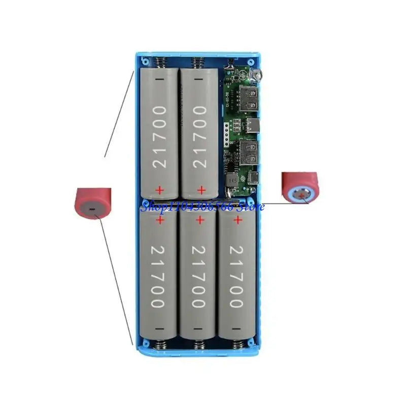 DIY 5×21700 Battery Power Bank Case – LCD, Type-C Input DIY Power Bank Case HIP