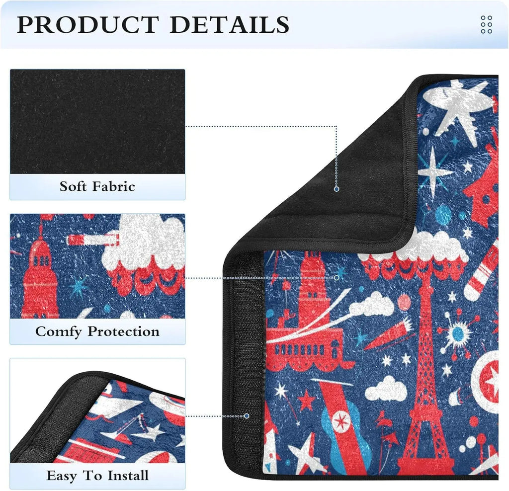 4th of July Seat Belt Cover Pads – Red & White 2-Pack Seat Belt Cover HIP