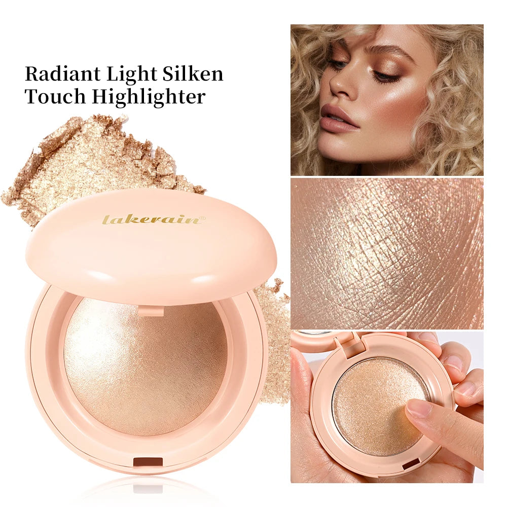 LongLasting Waterproof Face Highlighter Powder Instant Silky Skin Glow Baked Shimmer Illuminator Makeup Contouring Glitter HIP