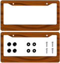 Rustic Wood & Stainless Steel Front License Plate Frame License Plate Frame HIP 1