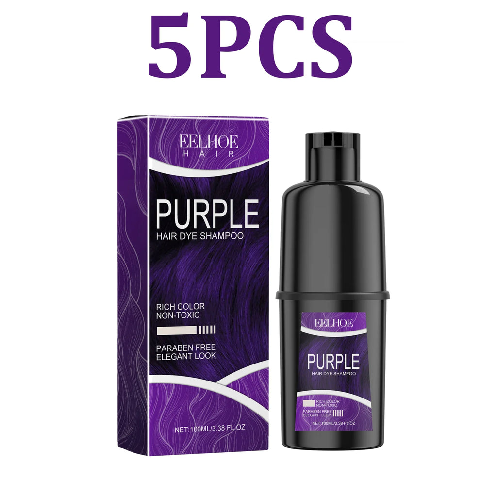 Purple Herbal Hair Color Shampoo – Gray Coverage & Nourishing Hair Color Shampoo HIP 5PCS