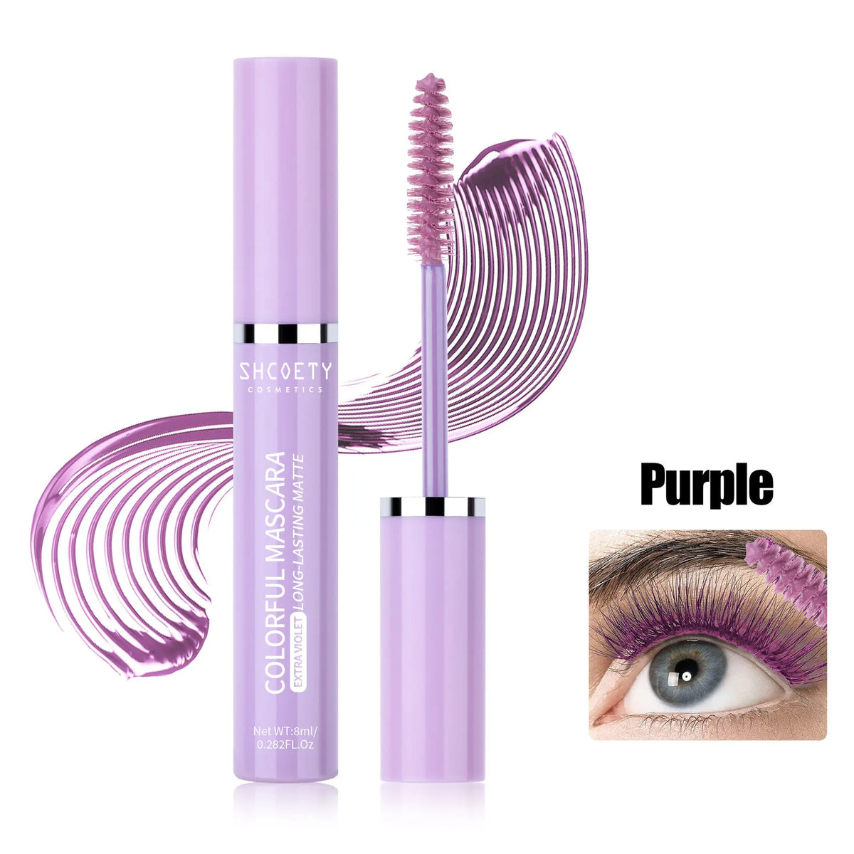Pink Brown Eyelashes Mascara Colorful Stage Makeup Colored Mascara Cream Blue Green Lasting Waterproof Mascara Curling Eyelashes HIP B Purple