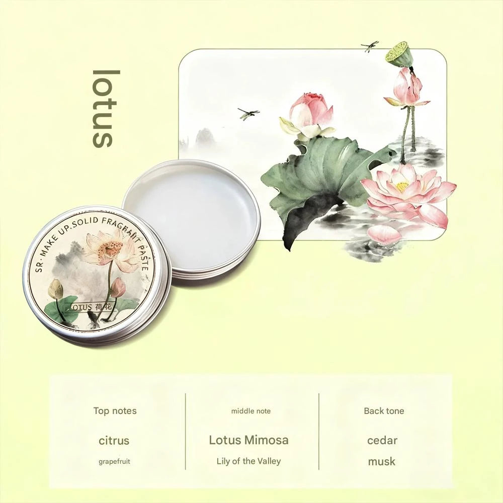 Long Lasting Scent for Romantic Souls For Dating Ladies Solid Perfume Exquisite Floral Solid Balm Jasmine Lavender Gardenia Rose HIP 04Lotus