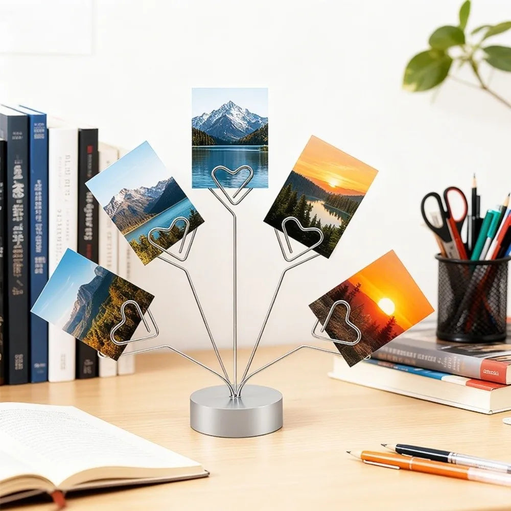 Metal Note Clip Photo Stand & Business Card Holder | Desk Decor Business Card Holder HIP
