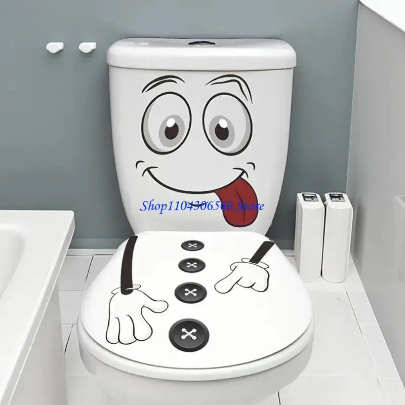 4-Pack Cartoon Smiling Face PVC Stickers for Gaming & Devices Decorative Sticker Set HIP