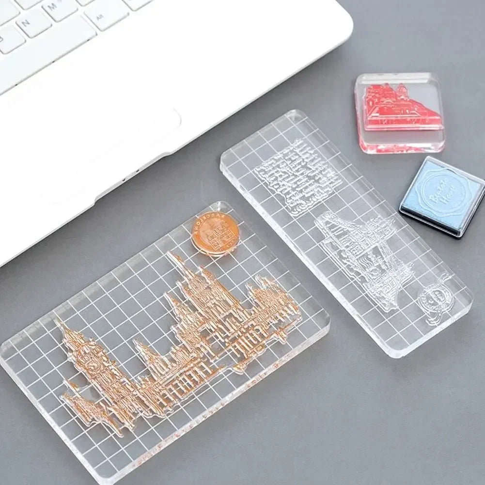 Acrylic Block for Clear Stamp Cling Mounted Rubber Stamps DIY Scrapbooking Photo Album Decorative Handmade Tool Wax Stamp Pad HIP