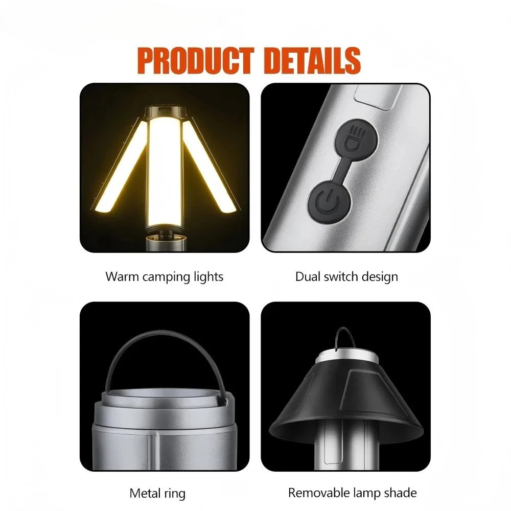 2-in-1 Rechargeable Telescopic Camping Lantern & Flashlight Camping Lantern HIP