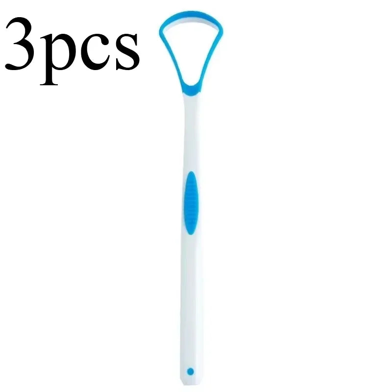 Reusable Tongue Scraper & Mouth Brush | Fresh Breath Kit Tongue Scraper HIP C759-Blue-3 pcs