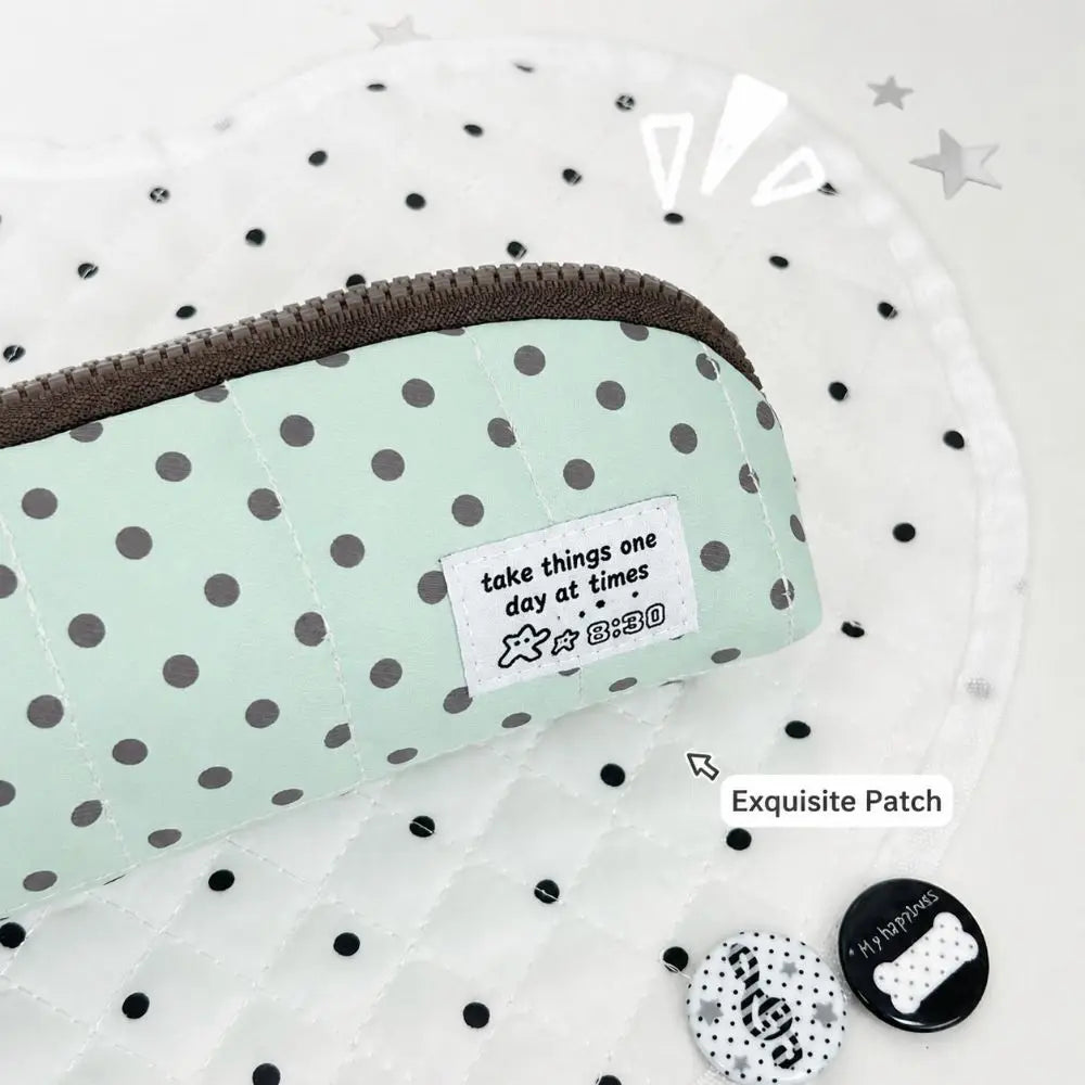 Korean Polka Dot Pencil Case – Large Capacity Stationery Bag Pencil Case HIP