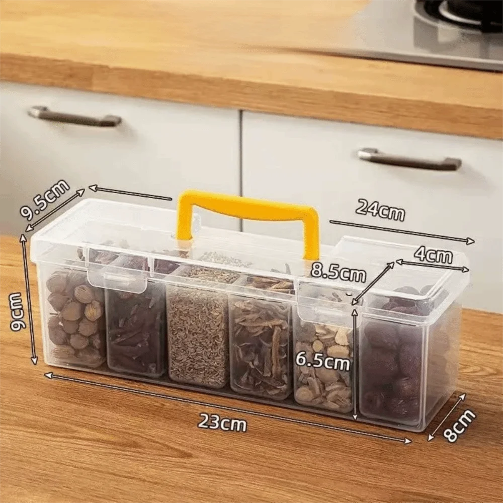 Transparent Multi-Compartment Plastic Tool Storage Box Tool Storage Box HIP small-yellow