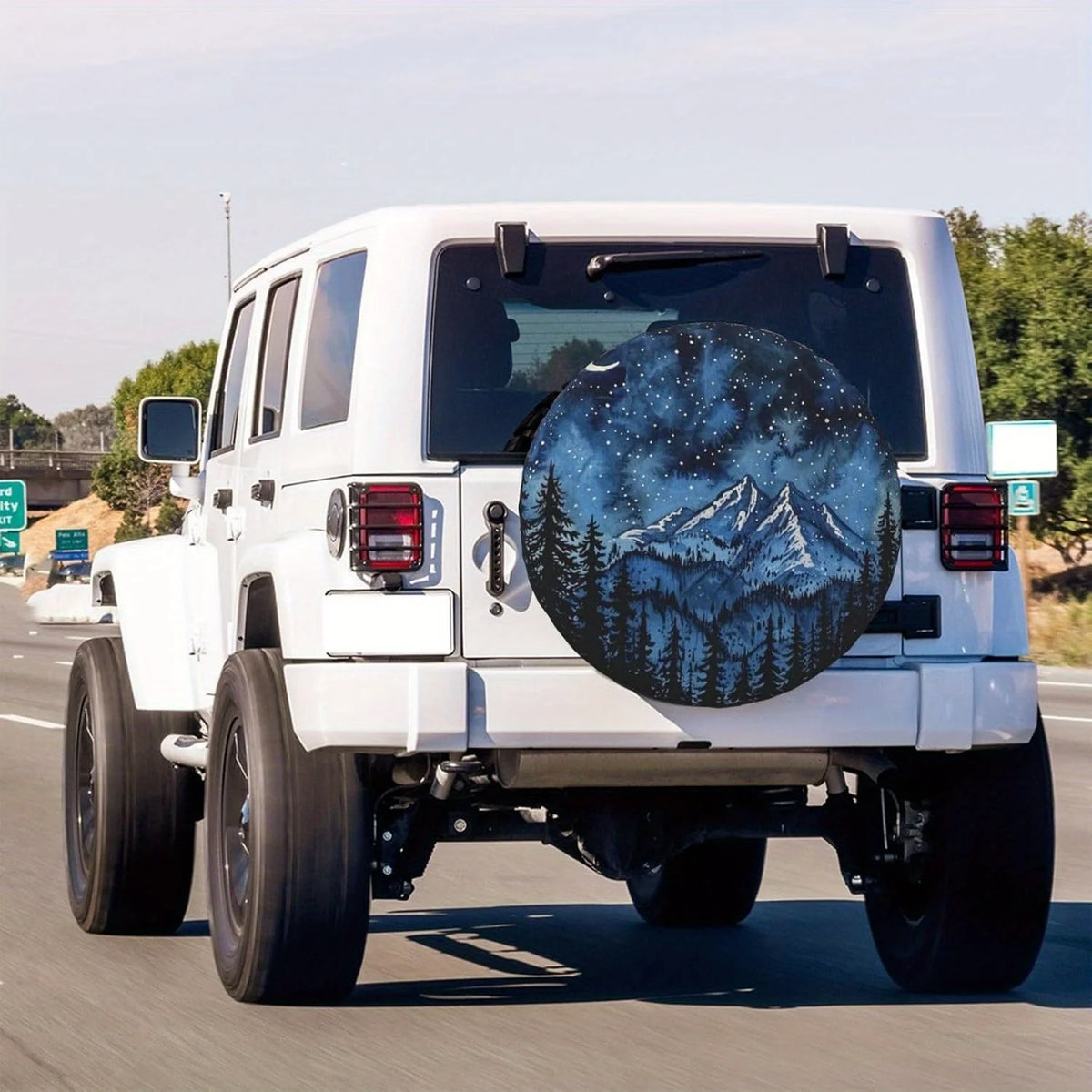 Starry Night Mountain Forest Spare Tire Cover – RV & SUV Spare Tire Cover HIP
