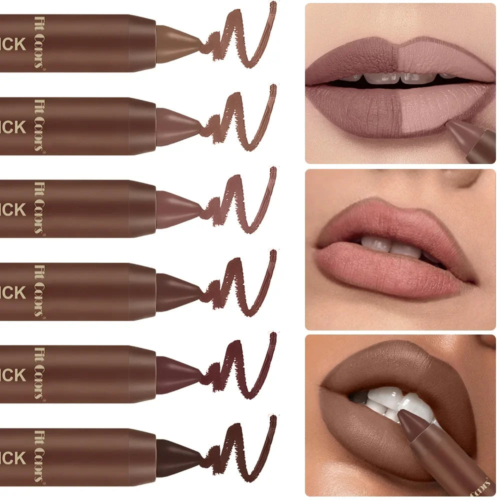 Fit Colors Velvet Matte Lip Liner Pen – 6 Chocolate Shades Matte Lip Liner Pen HIP