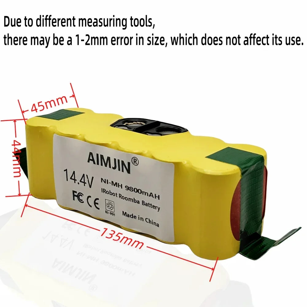 14.4V 9800mAh NiMH Battery for iRobot Roomba 500–900 Series Vacuum Cleaner Battery HIP
