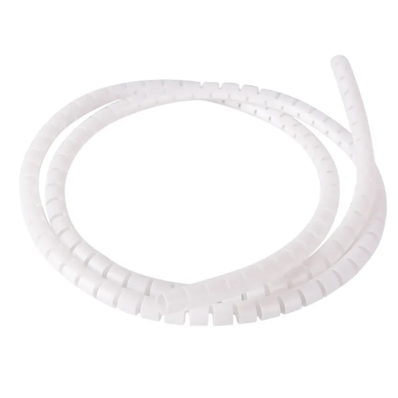 1M 8mm Spiral Wire Wrap Sleeving – Cable Organizer & Protector Cable Wrap Sleeve HIP White