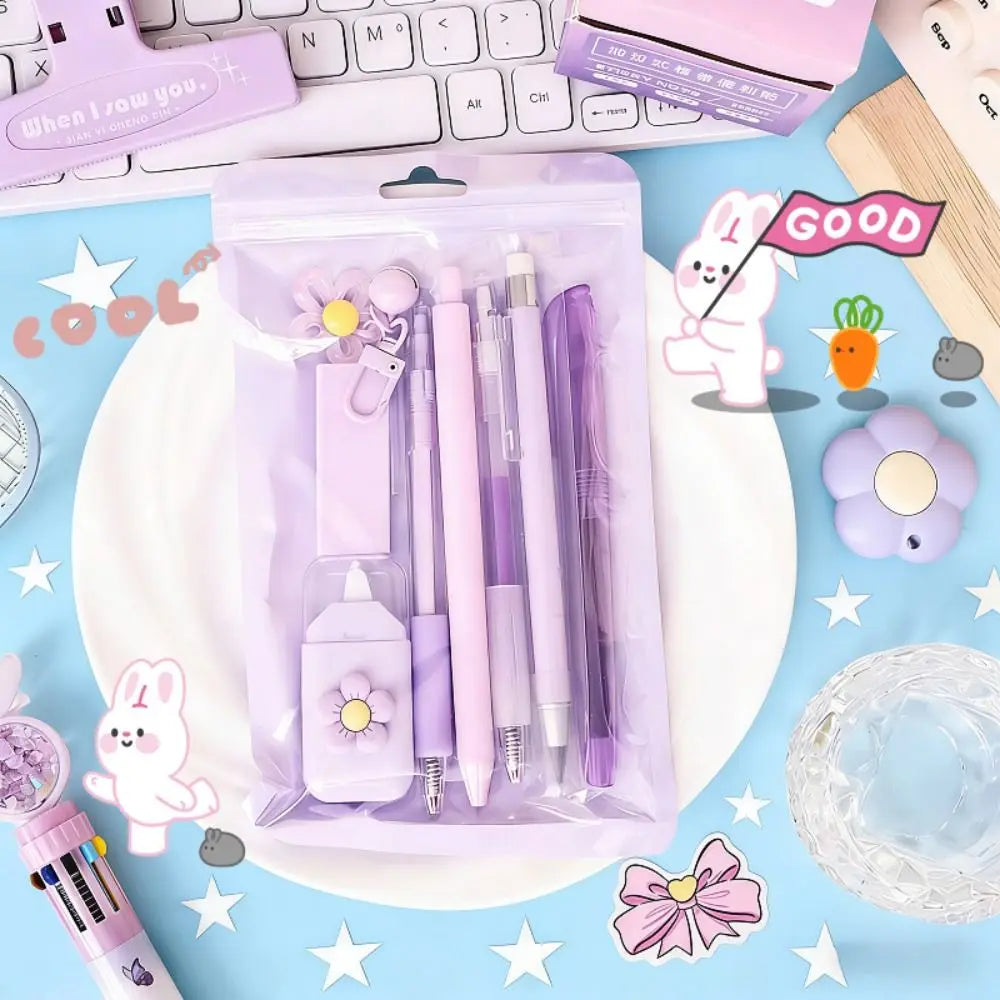 8-in-1 Flower Stationery Set – Gel Pen, Pencil, Eraser & More Student Stationery Set HIP