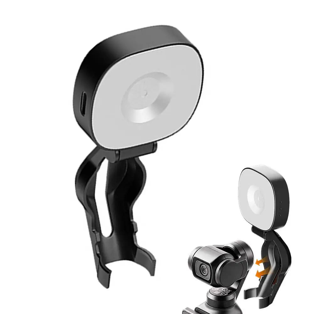 Fill Light for DJI Osmo Pocket 4 Type-C Rechargeable 180° Adjustable Foldable Mini LED Auxiliary Light For Vlog Shooting HIP black