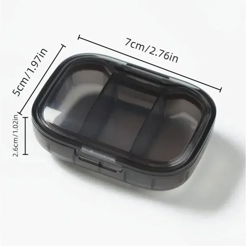 Portable 3-Compartment Mini Pill Organizer – Transparent Box Pill Organizer Box HIP