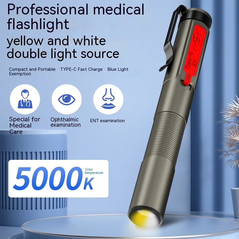ESMARTER Rechargeable Dual LED Penlight with Clip | 5W LED Penlight Torch HIP