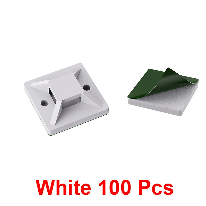 100-Pack Self-Adhesive Cable Clips – Wire Organizer Clamps Cable Organizer Clips HIP White 100pcs