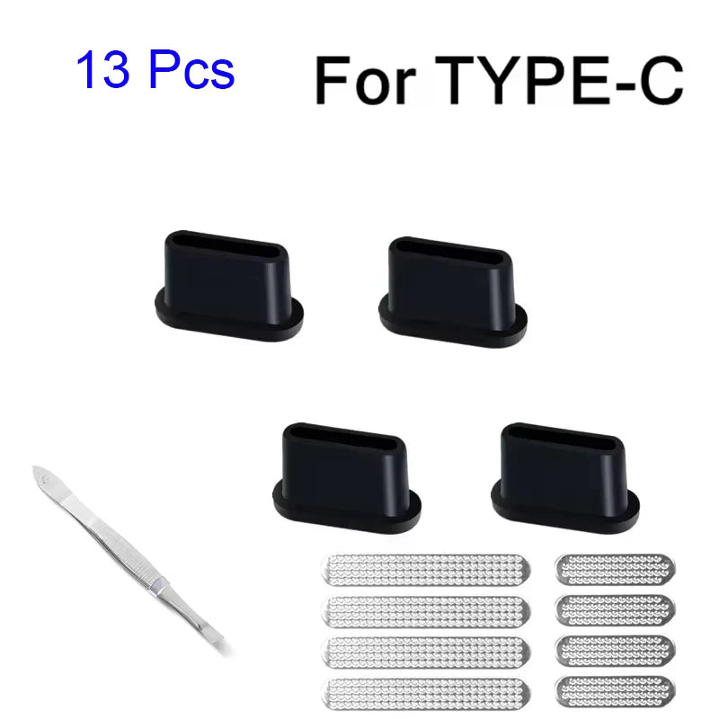 13-Pc Phone Speaker Dust Mesh Stickers – iPhone & Samsung Phone Dust Cover HIP 13 x For Type C Plug