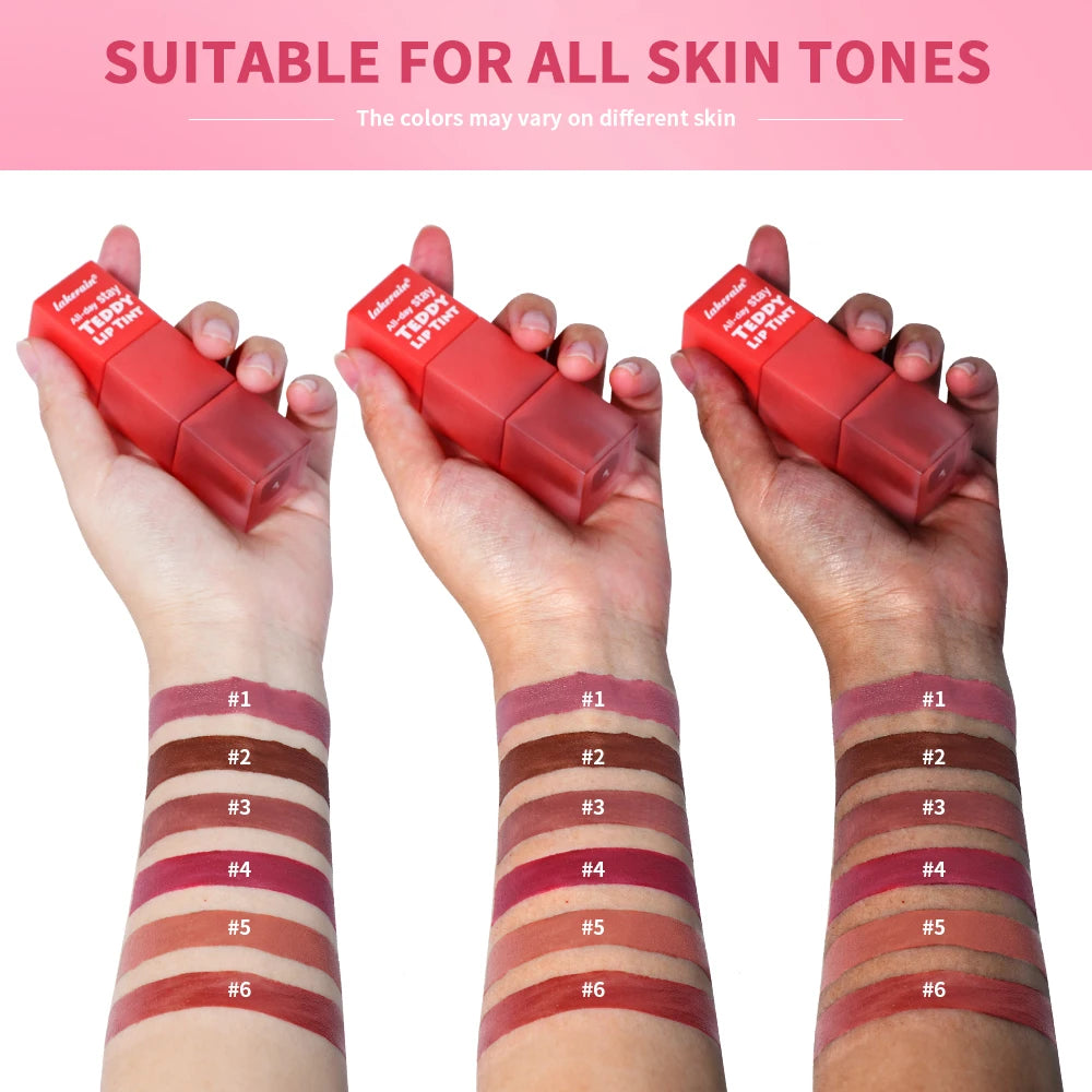 Teddy Tint Lip Color Tear Lip Gloss Super Stay Long-Lasting Coloring 12H Matte Texture Waterproof Lip Stain Lipstick Cosmetics HIP