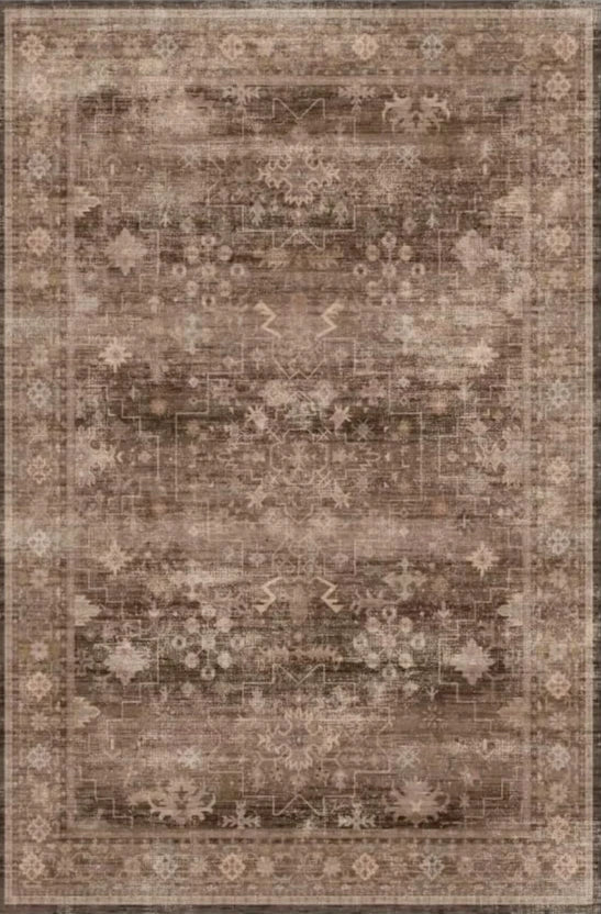 Brown Vintage Persian Area Rug – Non-Slip Washable Floor Mat Vintage Area Rug HIP 1 40X60cm